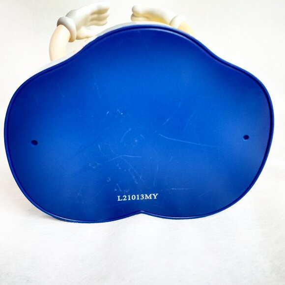 M & M Yellow-Blue Base 2012 Candy Dispenser-Lever In The Back-11 in. - Picture 9 of 11